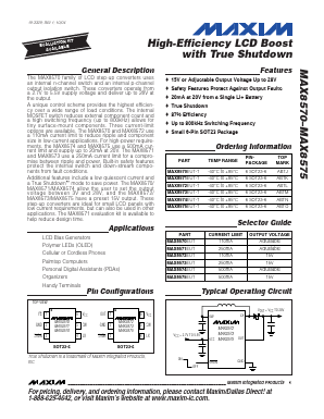 MAX8571 Datasheet PDF Maxim Integrated