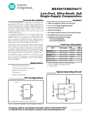 MAX9075EXK-T Datasheet PDF Maxim Integrated