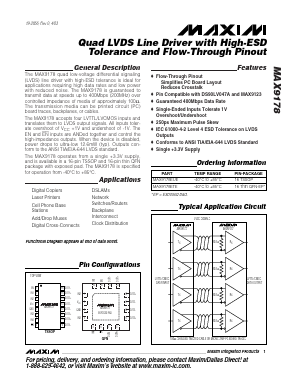 MAX9178ETE Datasheet PDF Maxim Integrated