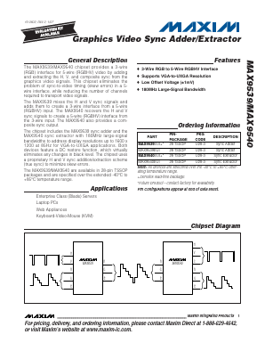 MAX9539 Datasheet PDF Maxim Integrated