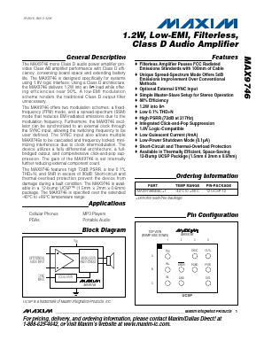 MAX9746BEBC Datasheet PDF Maxim Integrated