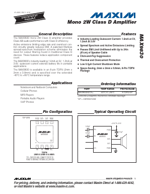 MAX9830AETA Datasheet PDF Maxim Integrated