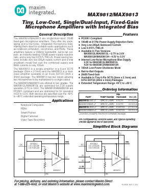 MAX9812HEXT-T Datasheet PDF Maxim Integrated