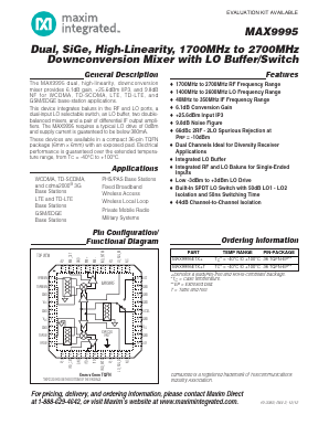 MAX9995ETX-T Datasheet PDF Maxim Integrated