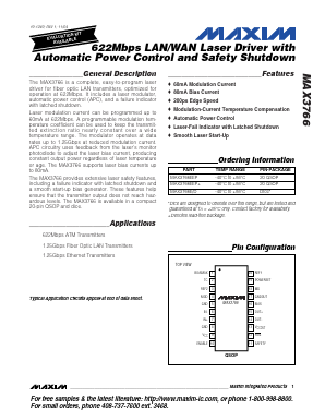 MAX3766 Datasheet PDF Maxim Integrated