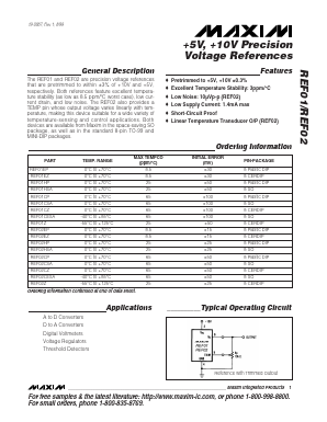 REF01EZ Datasheet PDF Maxim Integrated