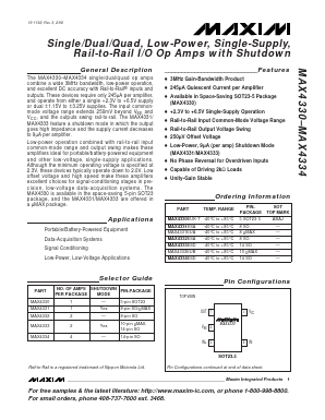 MAX4334 Datasheet PDF Maxim Integrated