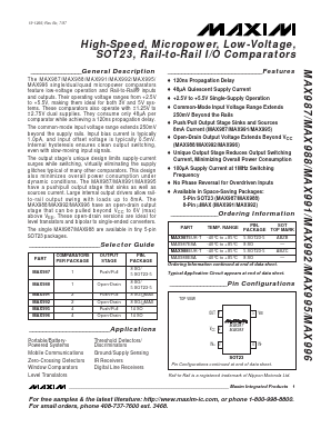 MAX991 Datasheet PDF Maxim Integrated