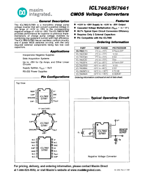 ICL7662C/D Datasheet PDF Maxim Integrated