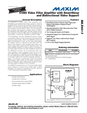 MAX9513 Datasheet PDF Maxim Integrated