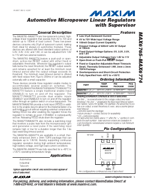 MAX6770TALD2-T Datasheet PDF Maxim Integrated