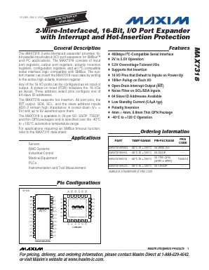 MAX7318ATG-T Datasheet PDF Maxim Integrated