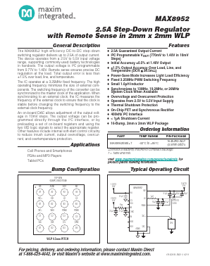MAX8952EWE+T Datasheet PDF Maxim Integrated