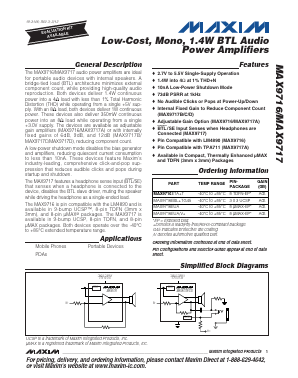 MAX9716 Datasheet PDF Maxim Integrated