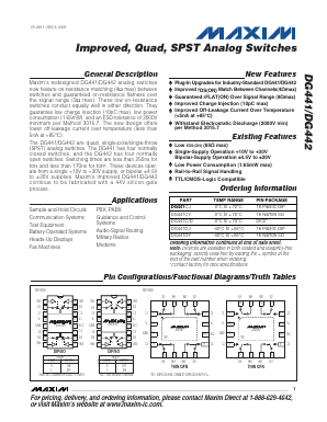DG441DJ Datasheet PDF Maxim Integrated