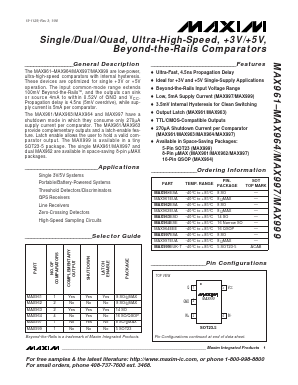 MAX961EUA Datasheet PDF Maxim Integrated