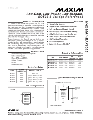 MAX6004 Datasheet PDF Maxim Integrated