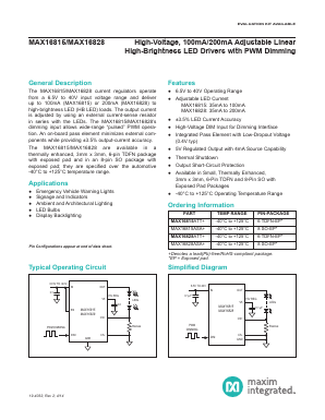MAX16828ATT+ Datasheet PDF Maxim Integrated