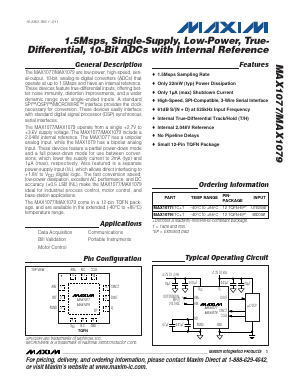 MAX1079ETC+T Datasheet PDF Maxim Integrated