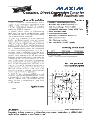 MAX2117CTI Datasheet PDF Maxim Integrated