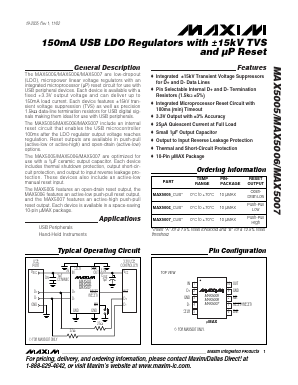 MAX5007 Datasheet PDF Maxim Integrated