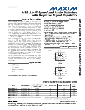 MAX14509AE Datasheet PDF Maxim Integrated
