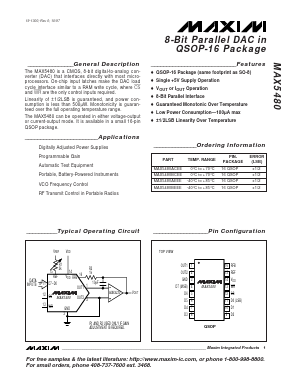 MAX5480BCEE+ Datasheet PDF Maxim Integrated