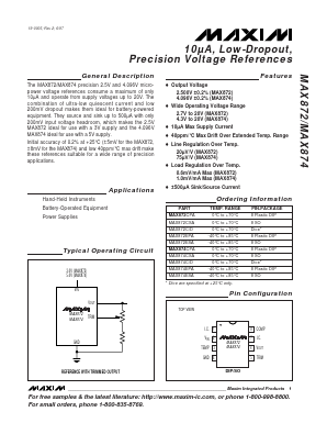 MAX872C/D Datasheet PDF Maxim Integrated