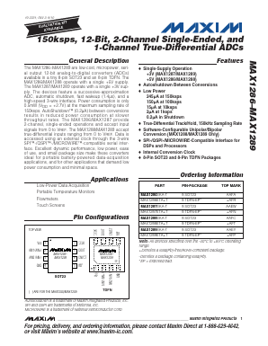 MAX1287 Datasheet PDF Maxim Integrated