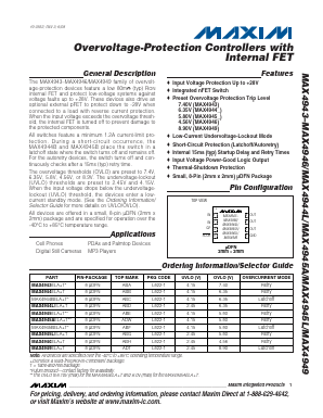 MAX4943 Datasheet PDF Maxim Integrated