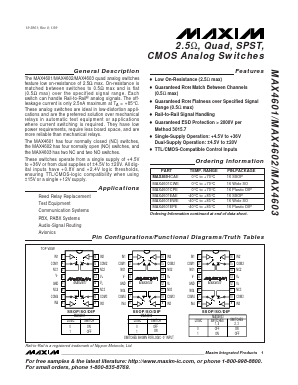 MAX4603CWE Datasheet PDF Maxim Integrated