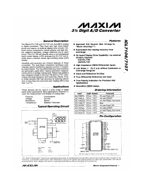 ICL7106CPL Datasheet PDF Maxim Integrated