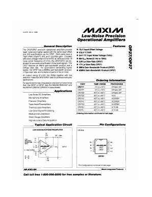 OP27GS Datasheet PDF Maxim Integrated
