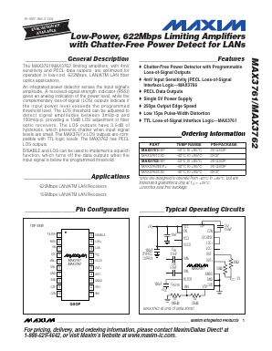 MAX3762EEP Datasheet PDF Maxim Integrated