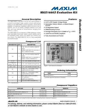 MAX16803EVKIT Datasheet PDF Maxim Integrated
