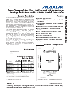 MAX4800A Datasheet PDF Maxim Integrated