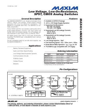 MAX4514ESA Datasheet PDF Maxim Integrated