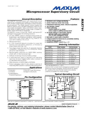 MAX791C/D Datasheet PDF Maxim Integrated