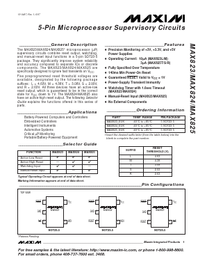 MAX824M Datasheet PDF Maxim Integrated