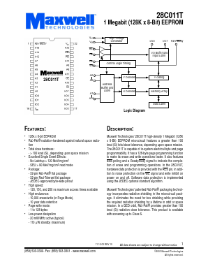 28C011TRT4FS-15 Datasheet PDF MAXWELL TECHNOLOGIES