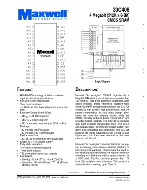 33C408RPFS-20 Datasheet PDF MAXWELL TECHNOLOGIES