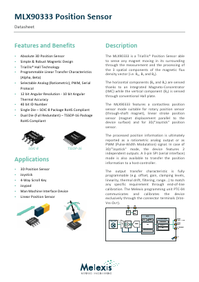 MLX90333LDC-BCH-100-RE Datasheet PDF Melexis Microelectronic Systems 