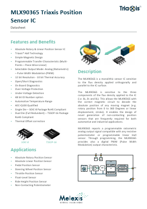 MLX90365EGOABD-000RE Datasheet PDF Melexis Microelectronic Systems 