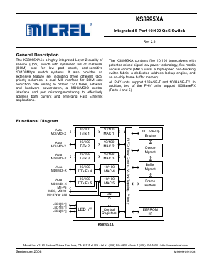 KS8995XA Datasheet PDF Micrel