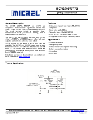 MIC706 Datasheet PDF Micrel