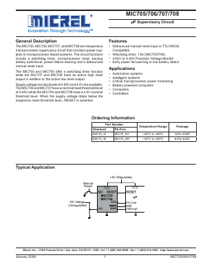 MIC707MY Datasheet PDF Micrel