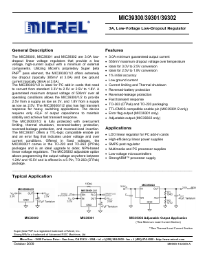 MIC39300-1.8 Datasheet PDF Micrel