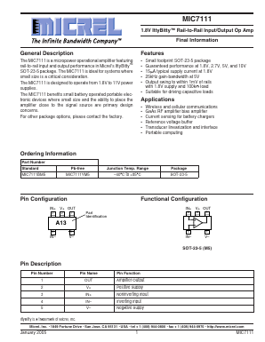 MIC7111YM5 Datasheet PDF Micrel