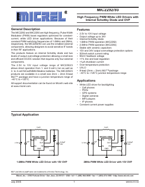 MIC2292-15BML Datasheet PDF Micrel
