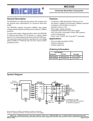 MIC2550 Datasheet PDF Micrel